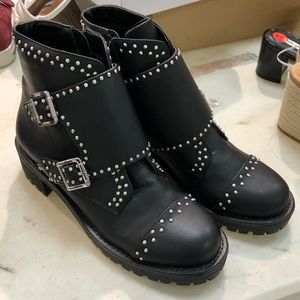 🆕🖤 NWT Studded Monk Strap Combat Boots